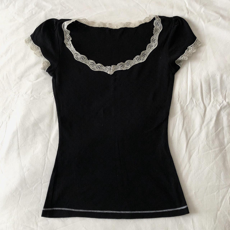 Women's T-Shirt White Lace Trim Neckline Crop Tops Fairycore Aesthetics Vintage Black Milkmaid Tees Chic Women Y2K Retro Grunge T Shirt Korean 230316, Lavender
Women's T-Shirt White Lace Trim Neckline Crop Tops Fairycore Aesthetics Vintage Black Milkmaid Tees Chic Women Y2K Retro Grunge T Shirt Korean 230316, Lavender