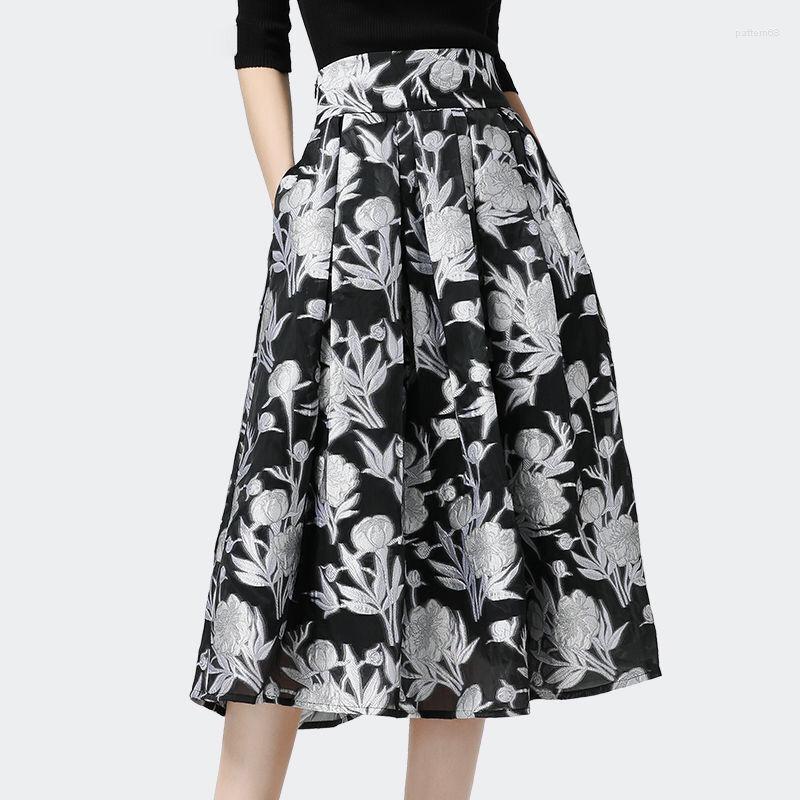 Skirts Retro Jacquard Embroidered Half-length Women Mid-length 2023 Korean Fashion Versatile High Waist Slim Pleated Skirt Female, Black
Skirts Retro Jacquard Embroidered Half-length Women Mid-length 2023 Korean Fashion Versatile High Waist Slim Pleated Skirt Female, Black