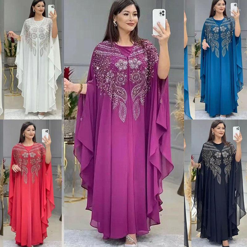 Ethnic Clothing African Dresses Women Chiffon Beads Abaya Moroccan Kaftan Oversize Muslim Dress Dubai Turkey Caftan Dashiki With Inner
Ethnic Clothing African Dresses Women Chiffon Beads Abaya Moroccan Kaftan Oversize Muslim Dress Dubai Turkey Caftan Dashiki With Inner