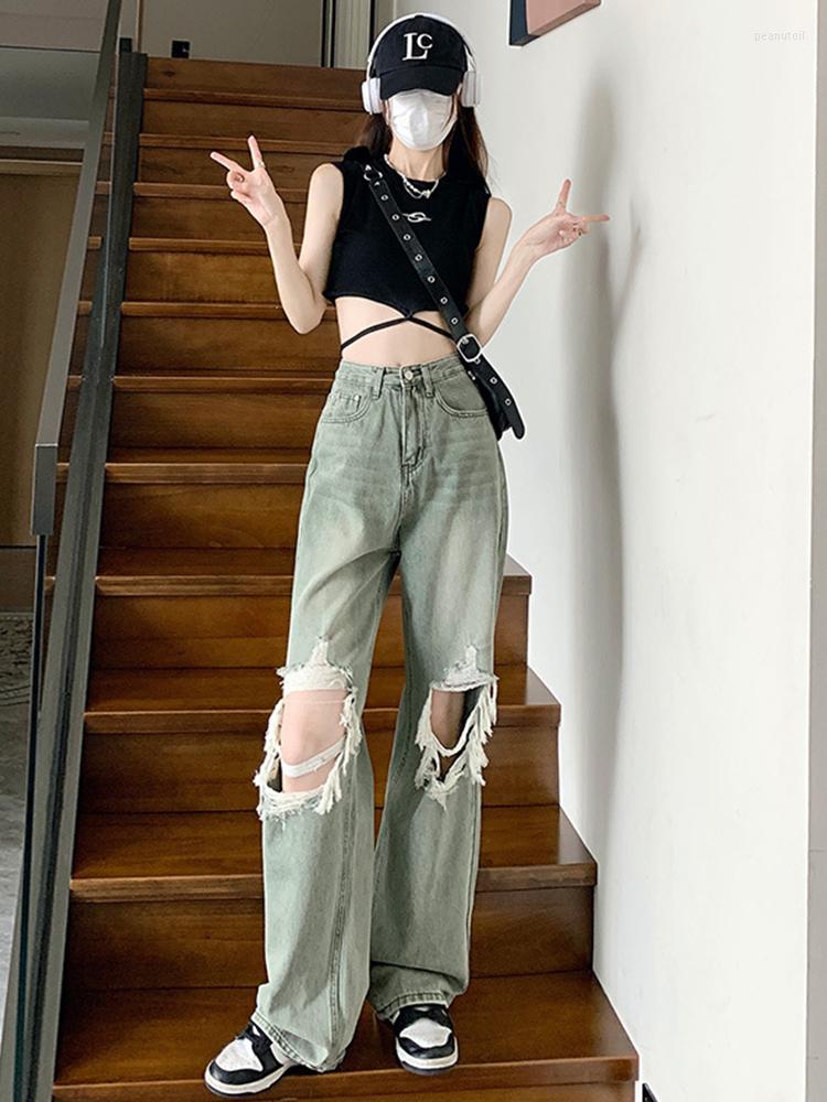 Women's Jeans Kalevest Y2K Baggy High Street HOLE Women Grunge Pants 2023 Standard Tights Ladies Korean Fashion Trousers, Olive green
Women's Jeans Kalevest Y2K Baggy High Street HOLE Women Grunge Pants 2023 Standard Tights Ladies Korean Fashion Trousers, Olive green