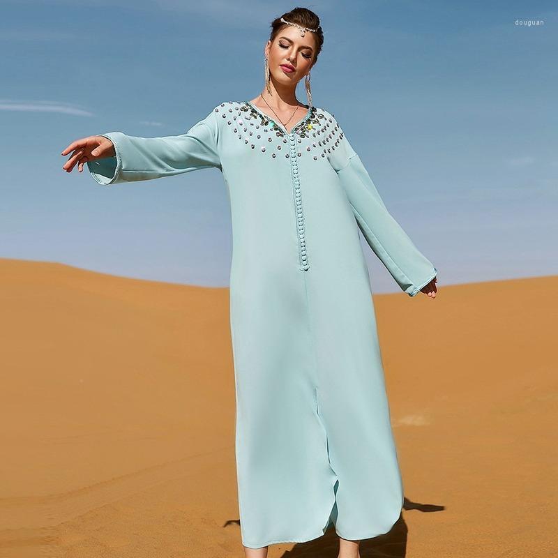 Casual Dresses Water Green Loose Abaya Dress Spring 2023 Diamonds Beading V Neck Long Sleeve Dubai Arabic Oman Moroccan Caftan Women, Green dress
Casual Dresses Water Green Loose Abaya Dress Spring 2023 Diamonds Beading V Neck Long Sleeve Dubai Arabic Oman Moroccan Caftan Women, Green dress