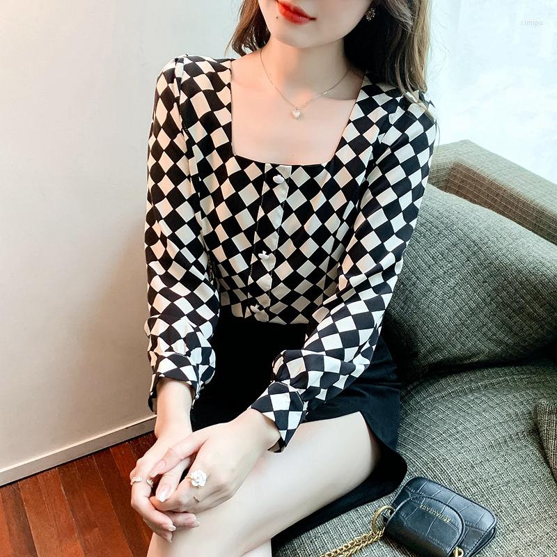 Women' Blouses 2023 Spring French Temperament Bubble Sleeve Square Collar Long Retro Plaid Short Women, Black
Women' Blouses 2023 Spring French Temperament Bubble Sleeve Square Collar Long Retro Plaid Short Women, Black