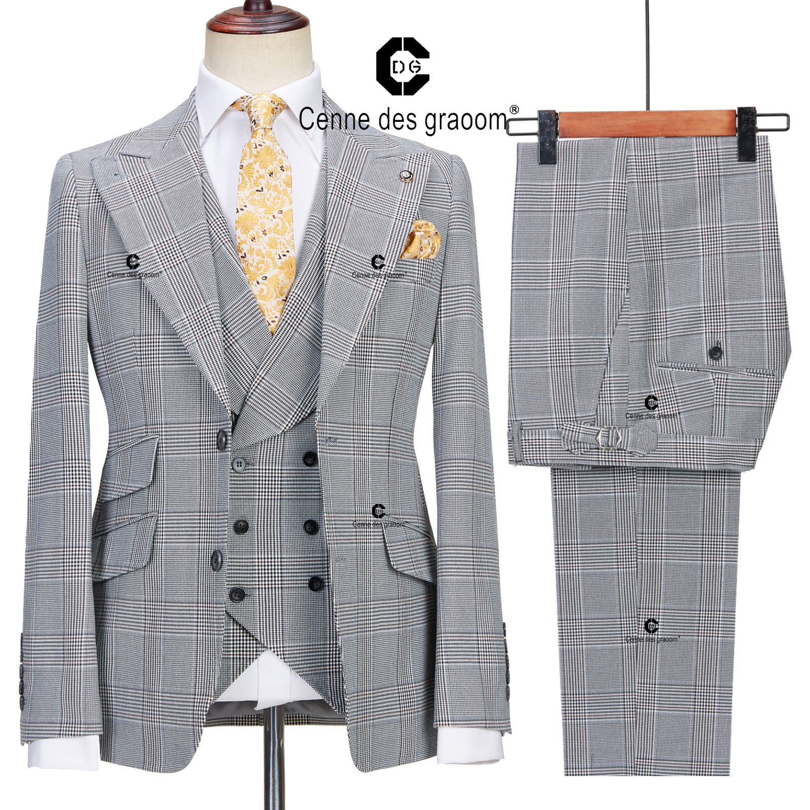 Men's Suits Blazers Cenne Des Graoom Classic Glen Plaid 3 Piece Vintage Men Suits Winter Jacket Vest Pants Tailor-Made Business Office Wedding 230316, Gray
Men's Suits Blazers Cenne Des Graoom Classic Glen Plaid 3 Piece Vintage Men Suits Winter Jacket Vest Pants Tailor-Made Business Office Wedding 230316, Gray