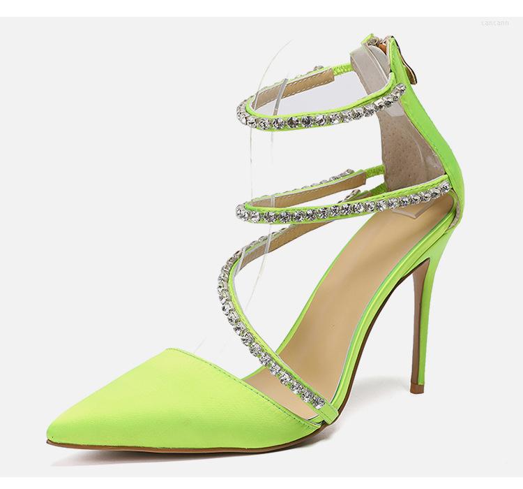 Dress Shoes Luxury Women Zipper Slingback Rhinestone Sandals Pointed Toe Stiletto Heels Female Sexy Satin Ankle Buckle, Picture shown
Dress Shoes Luxury Women Zipper Slingback Rhinestone Sandals Pointed Toe Stiletto Heels Female Sexy Satin Ankle Buckle, Picture shown