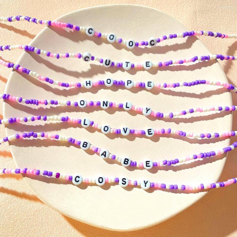 Chains Colorful Letter Rice Beads Chain Necklace For Women Girls Handmade Love Cute Babe Letters Beaded Choker Bohemia Jewelry
Chains Colorful Letter Rice Beads Chain Necklace For Women Girls Handmade Love Cute Babe Letters Beaded Choker Bohemia Jewelry
