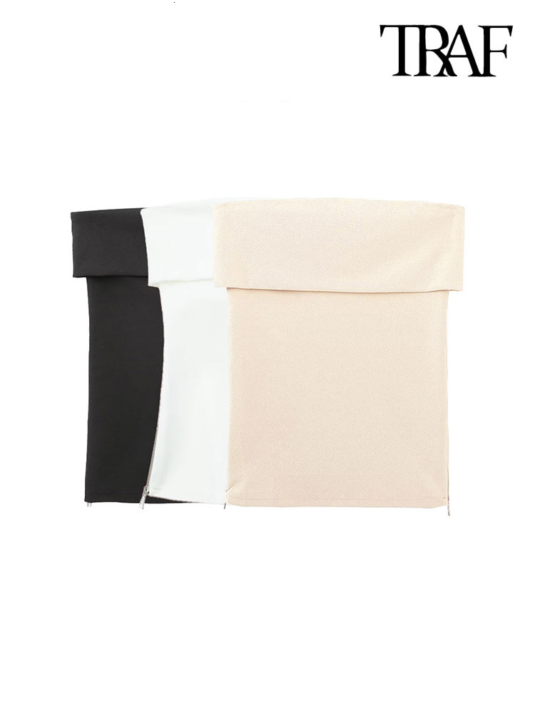 Women's Tanks Camis TRAF Women Fashion Side Zipper Cropped Bustier Tops Vintage Strapless Straight Neck Female Camis Mujer 230316, White
Women's Tanks Camis TRAF Women Fashion Side Zipper Cropped Bustier Tops Vintage Strapless Straight Neck Female Camis Mujer 230316, White