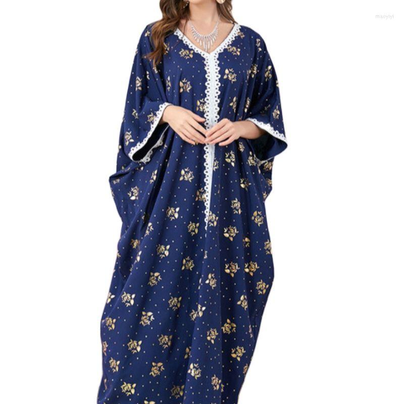 Ethnic Clothing Dubai Abaya Turkey Design 2023 Casual Loose Batwing Sleeve Ribbon V-Neck Abayat Vintage Print Islamic Ready-made Clothes 
Ethnic Clothing Dubai Abaya Turkey Design 2023 Casual Loose Batwing Sleeve Ribbon V-Neck Abayat Vintage Print Islamic Ready-made Clothes