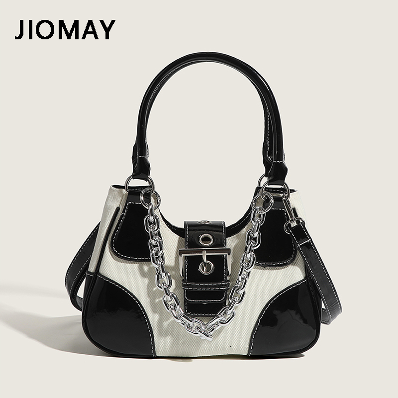 Evening Bags JIOMAY Luxury Designer Handbags Women PU Leather and Canvas Splicing Shoulder Bags Girls Chain Crossbody Bags 230316, Black
Evening Bags JIOMAY Luxury Designer Handbags Women PU Leather and Canvas Splicing Shoulder Bags Girls Chain Crossbody Bags 230316, Black