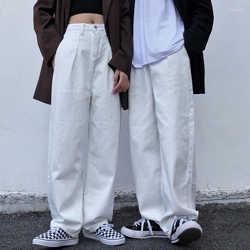 Women' Jeans Trend Japanese Korean Style Vintage Washed White Loose Straight-leg Trousers Men Women Singer Streetwear Jogging Pants, As127
Women' Jeans Trend Japanese Korean Style Vintage Washed White Loose Straight-leg Trousers Men Women Singer Streetwear Jogging Pants, As127