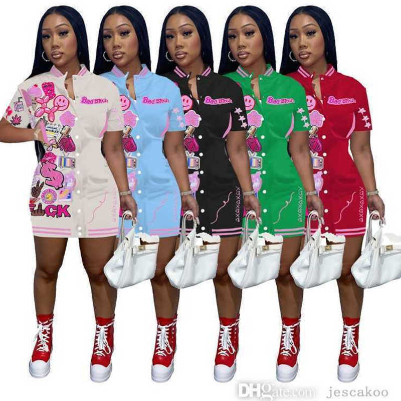 2023 Designer Womens Casual Dresses Summer Printed Short Sleeve Button Medium Baseball Dress Skinny Active Skirt Sportswear, Green
2023 Designer Womens Casual Dresses Summer Printed Short Sleeve Button Medium Baseball Dress Skinny Active Skirt Sportswear, Green