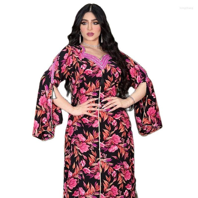 Ethnic Clothing Autumn Dresses Women Muslim Abaya 2023 V-Neck Split Sleeve Print Rhinestone Beaded Morrocan Kaftan Party Dress
Ethnic Clothing Autumn Dresses Women Muslim Abaya 2023 V-Neck Split Sleeve Print Rhinestone Beaded Morrocan Kaftan Party Dress