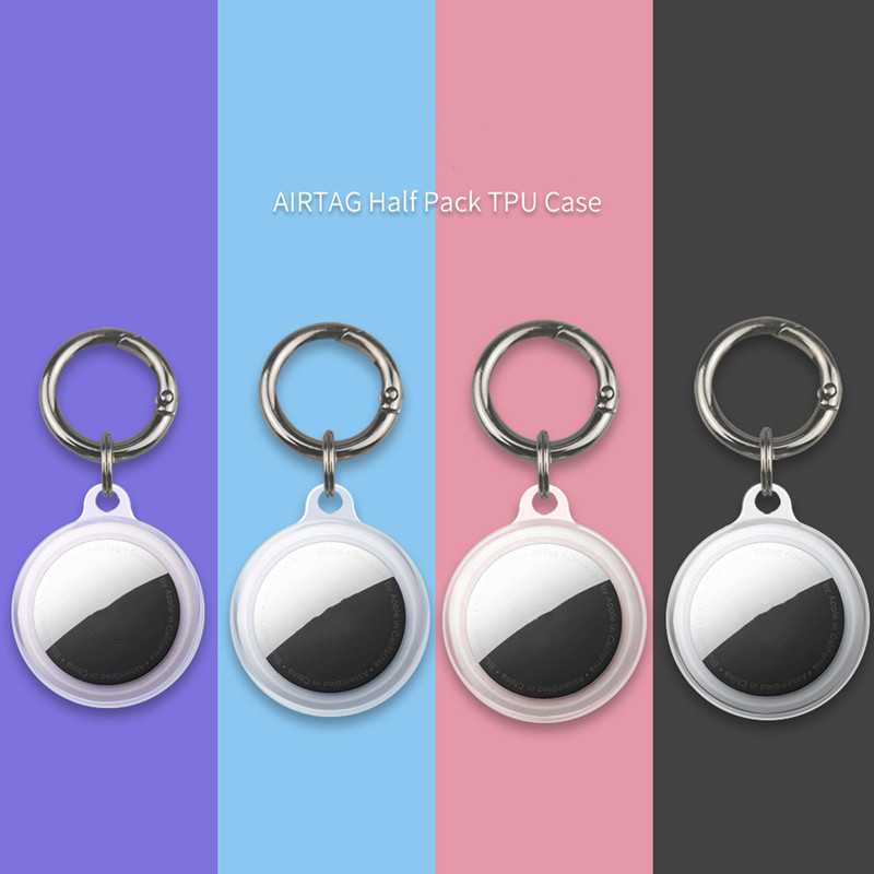 Silicone AirTag Protective Case Airtag Tracking Device Tracker Locator Anti-lost Bag With Keychain For Handbag Fashion Bags Pet Dog Collar Accessories