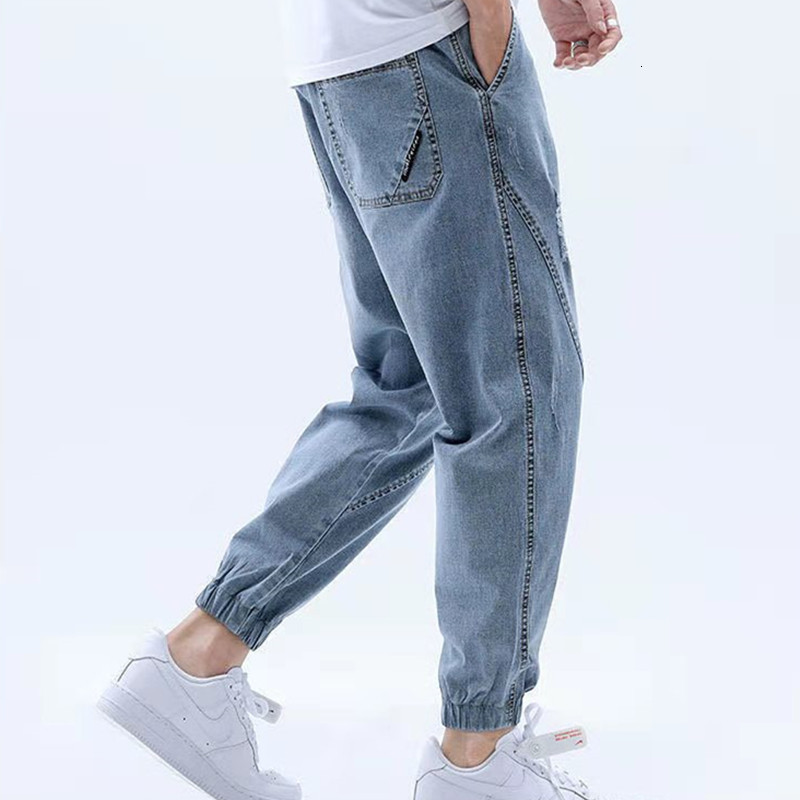 Men's Jeans Arrival Fashion Jeans Men Casual Harem Pants Spring Autumn Elastic Waist Comfort LooseTrousers Male Washed Denim Pants 230316