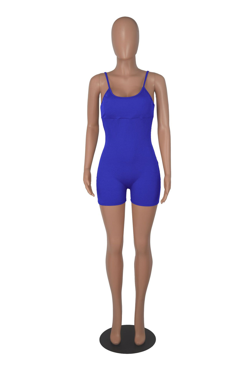 2023 Designer Sexy Ribbed Rompers Summer Women Sleeveless Spaghetti Straps Jumpsuits with chest pads Casual V Neck Bodycon Playsuits Overalls Wholesal