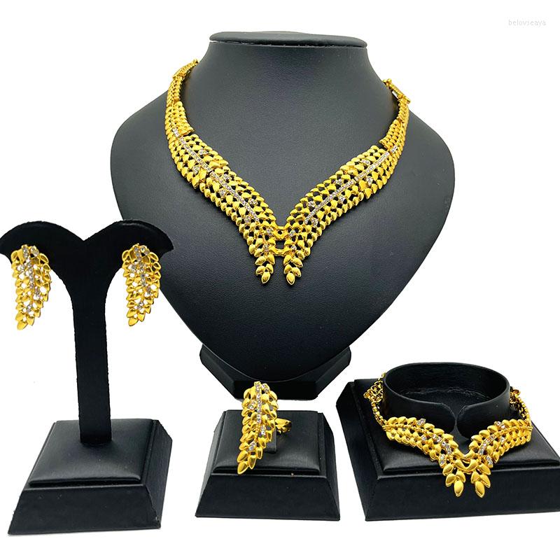 Necklace Earrings Set Dubai African Ethiopia Fashion Gold Color Jewelry Women Wedding Gift India Gifts Earring Ring Bracelet Sets, Picture shown
Necklace Earrings Set Dubai African Ethiopia Fashion Gold Color Jewelry Women Wedding Gift India Gifts Earring Ring Bracelet Sets, Picture shown
