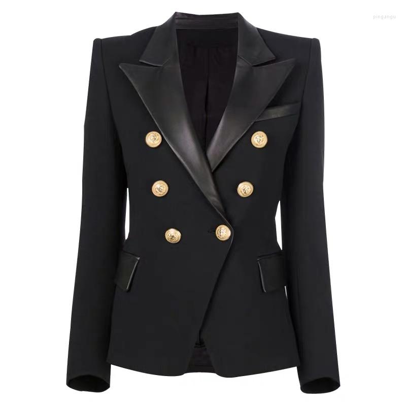 Women' Suits -3XL High Quality 2023 Brand Fashion Leather Lapel Stitching Slim Double-Breasted Long-Sleeved Wild Commuter Woman Blazer, Black
Women' Suits -3XL High Quality 2023 Brand Fashion Leather Lapel Stitching Slim Double-Breasted Long-Sleeved Wild Commuter Woman Blazer, Black