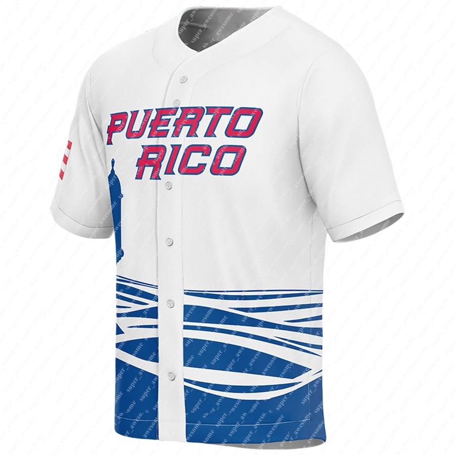2023 Puerto Rico Baseball Jersey Javier Baez Francisco Lindor Edwin Diaz Enrique Hernandez Yadier Molina Eddie Rosario Martin Mal