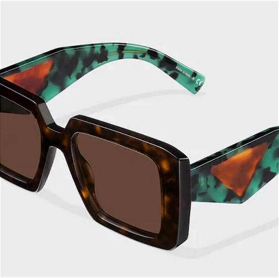 Top Womens SYMBOLE Cool Sunglasses PR 23 YS 3N women Designer temples turquoise green Triangle Decorative Temples Feminine Fashion Brand Sun glasses SIZE 50 19 145