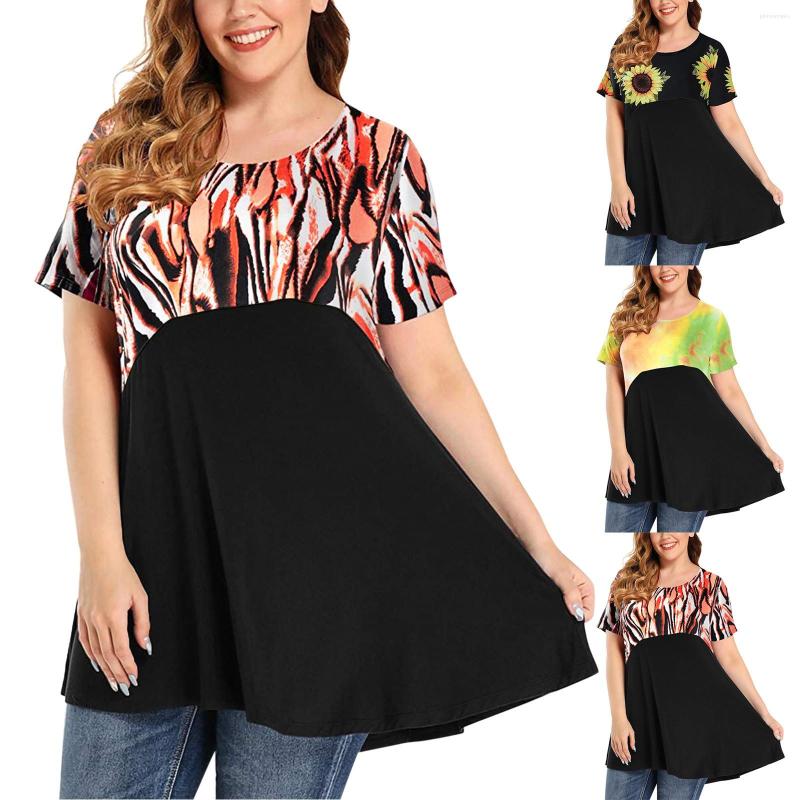 Women's T Shirts Plus Size Tops For Women Summer Shirt Laides Stitching Round Neck Oversize Tee Female Short Sleeve T-shirt 2023, Green
Women's T Shirts Plus Size Tops For Women Summer Shirt Laides Stitching Round Neck Oversize Tee Female Short Sleeve T-shirt 2023, Green