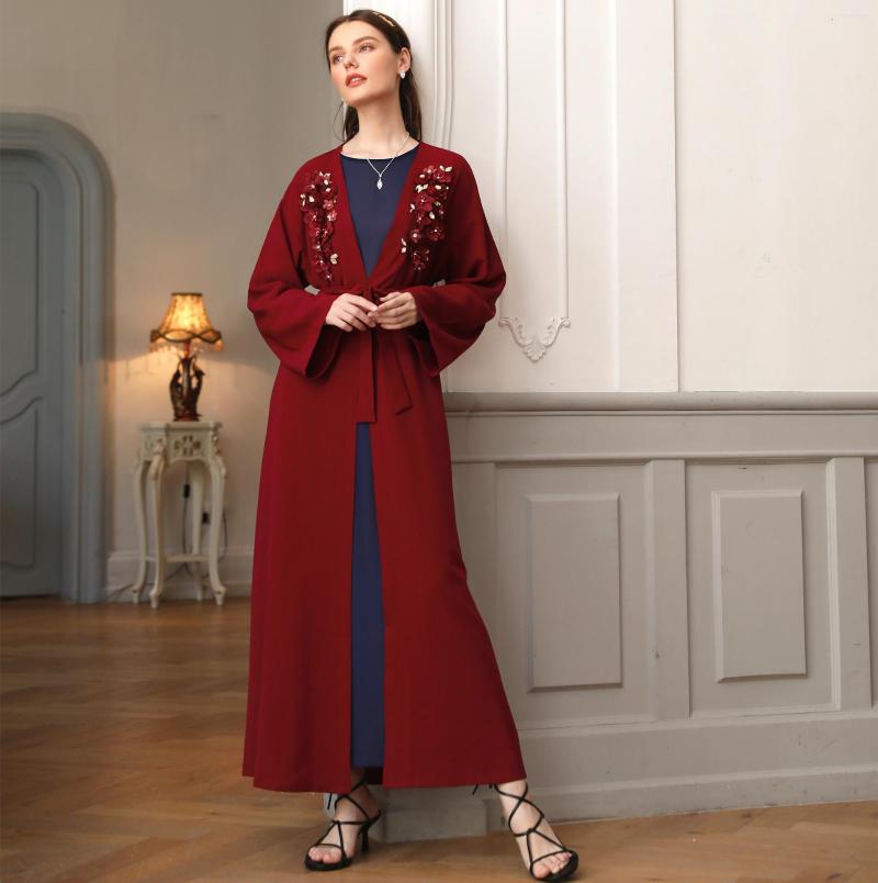 Ethnic Clothing Appliques Opened Abaya Kimono Dubai Kaftan Muslim Cardigan Abayas Women Casual Robe Femme Caftan Islam Clothes With Belt
Ethnic Clothing Appliques Opened Abaya Kimono Dubai Kaftan Muslim Cardigan Abayas Women Casual Robe Femme Caftan Islam Clothes With Belt