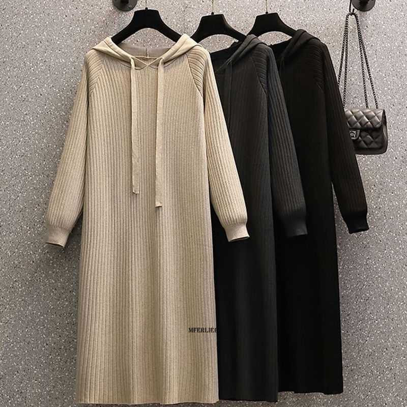 Casual Dresses Big Size 6XL 150KG Spring Dress With Hooded Women Long Sleeve Long Dress Casual Vintage Large Loose Vestidos 230316