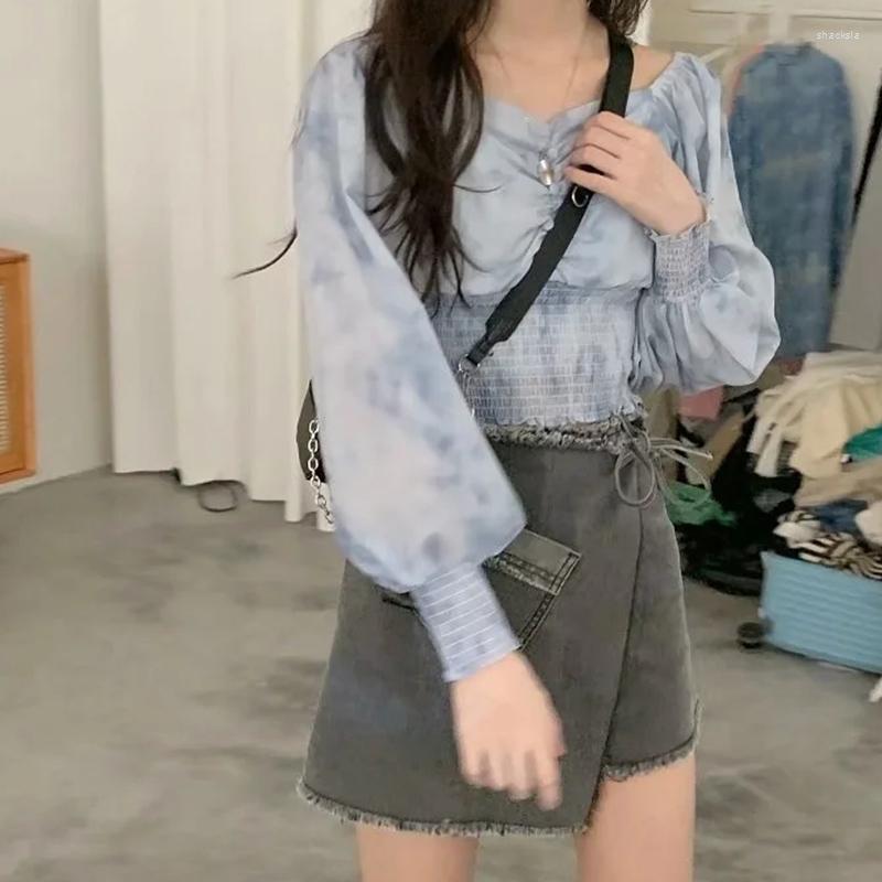 Women' T Shirts Women Summer Elegant Sweet Long Sleeve Tshirt Tops Tie Dye All-Match Crop Top Spring Fall Pink Short 2023 Blusas De Mujer, Blue
Women' T Shirts Women Summer Elegant Sweet Long Sleeve Tshirt Tops Tie Dye All-Match Crop Top Spring Fall Pink Short 2023 Blusas De Mujer, Blue