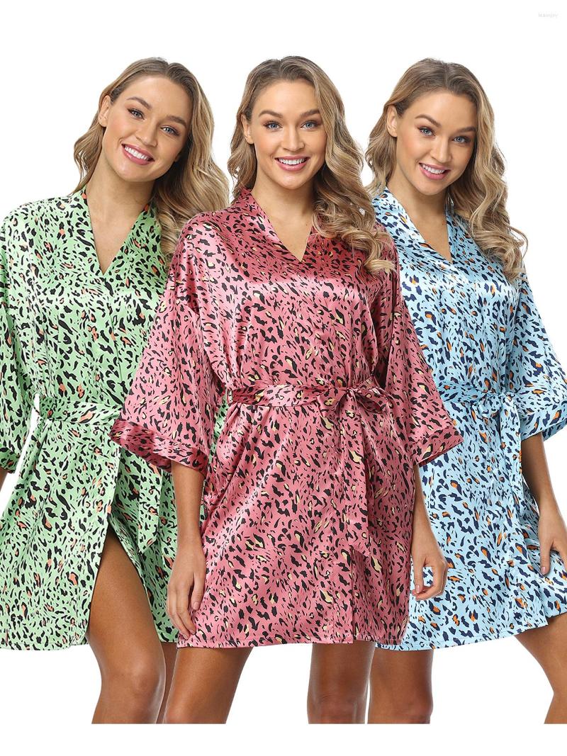 Women's Sleepwear Summer Women's Sexy Bathrobe Leopard Print Satin Short Robe Nightgown For Underwear Party Kimono Loungewear, Black
Women's Sleepwear Summer Women's Sexy Bathrobe Leopard Print Satin Short Robe Nightgown For Underwear Party Kimono Loungewear, Black
