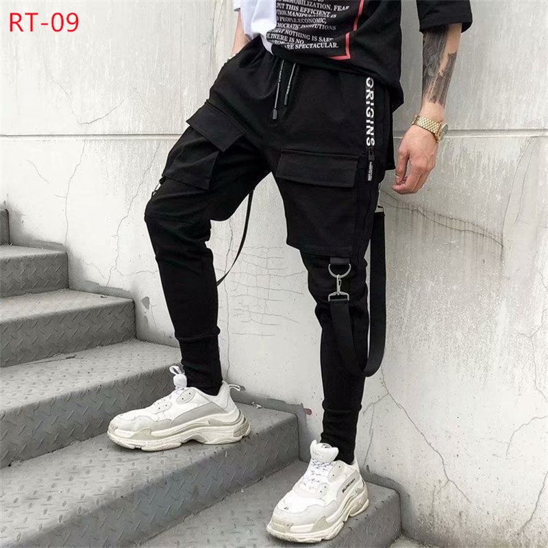 Men's Pants 13 Styles Hip Hop Streetwear Casual Men Ribbons Harem Jogging Pants Male Slim Fit Techwear Cargo Pants Multi-Pockets Trousers 230316