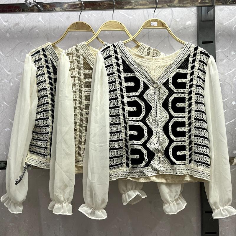 Women's Blouses Hollow Out Spring For Women Almighty Long Sleeve V-neck Single Breasted Femme Shirts Tops Casual Knitted Woman Blusas, Khaki
Women's Blouses Hollow Out Spring For Women Almighty Long Sleeve V-neck Single Breasted Femme Shirts Tops Casual Knitted Woman Blusas, Khaki