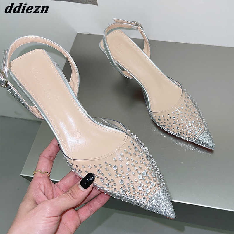 2023 Transparent Women Med Thin Heels Sandals Fashion Rhinestones Ladies Pumps Footwear Buckle Strap Female Sandal Crystal Shoes 0316, Gold
2023 Transparent Women Med Thin Heels Sandals Fashion Rhinestones Ladies Pumps Footwear Buckle Strap Female Sandal Crystal Shoes 0316, Gold