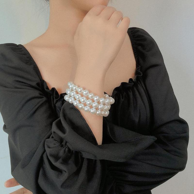Strand Fashion Simulation Pearl Multilayer Beaded Charm Wide Sleeve Elastic Bracelet Bangle Female Wedding Jewelry Gift Strands
Strand Fashion Simulation Pearl Multilayer Beaded Charm Wide Sleeve Elastic Bracelet Bangle Female Wedding Jewelry Gift Strands
