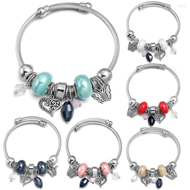 Bangle Stainless Steel 6 Colors Beading Bracelet Heart-Shaped Butterfly Bangles Women Fashion Jewelry Acrylic Accessories
Bangle Stainless Steel 6 Colors Beading Bracelet Heart-Shaped Butterfly Bangles Women Fashion Jewelry Acrylic Accessories