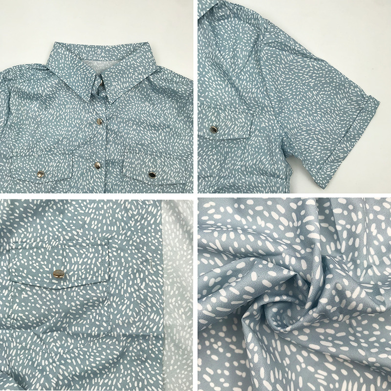 Casual Dresses Elegant Ladies Short Sleeve Button Bohemian Beach Dress Casual Summer Ladies Printed Single Breasted Belted Shirt Dress Fashion 230316