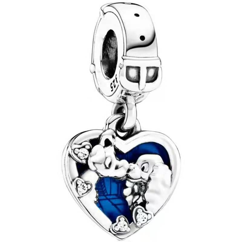 Sterling Sier Beads Charms Pendant Women with Original BOX for Fits 3mm Snake Chain Bracelet Children Birthday Gift DIY Making Jewelry B039