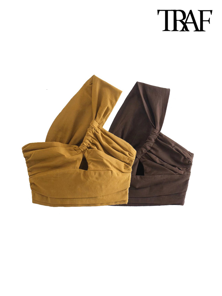 Women's Tanks Camis TRAF Women Sexy Fashion Pleated Asymmetry Linen Crop Tank Tops Vintage One Shoulder Side Zipper Female Camis Mujer 230316, Beige
Women's Tanks Camis TRAF Women Sexy Fashion Pleated Asymmetry Linen Crop Tank Tops Vintage One Shoulder Side Zipper Female Camis Mujer 230316, Beige
