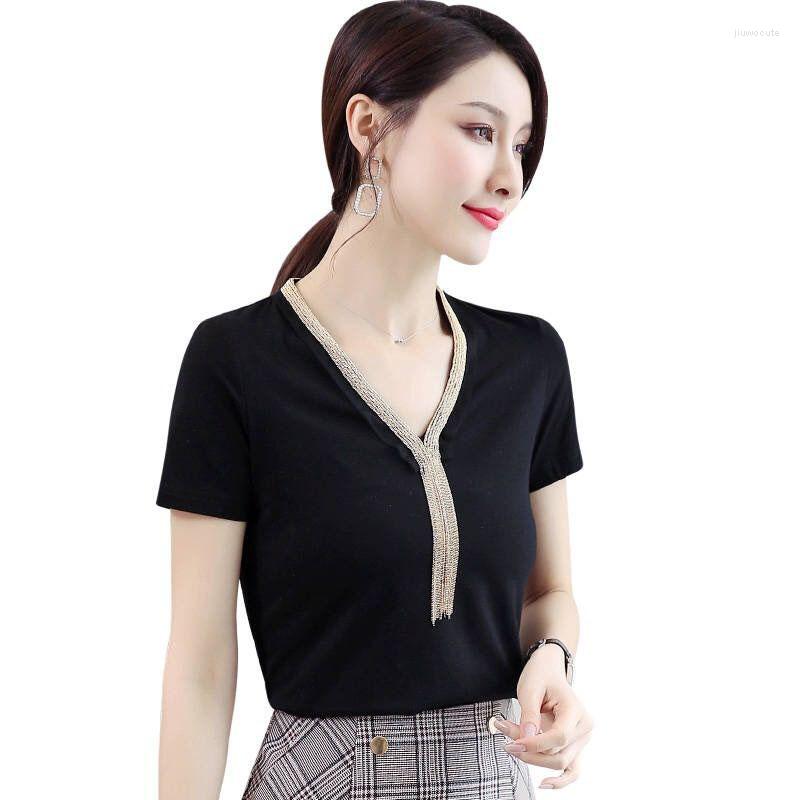 Women's Blouses Women Spring Summer Style Shirts Lady Casual Short Sleeve V-Neck Tassel Decor Blusas Tops DD8144, Black
Women's Blouses Women Spring Summer Style Shirts Lady Casual Short Sleeve V-Neck Tassel Decor Blusas Tops DD8144, Black