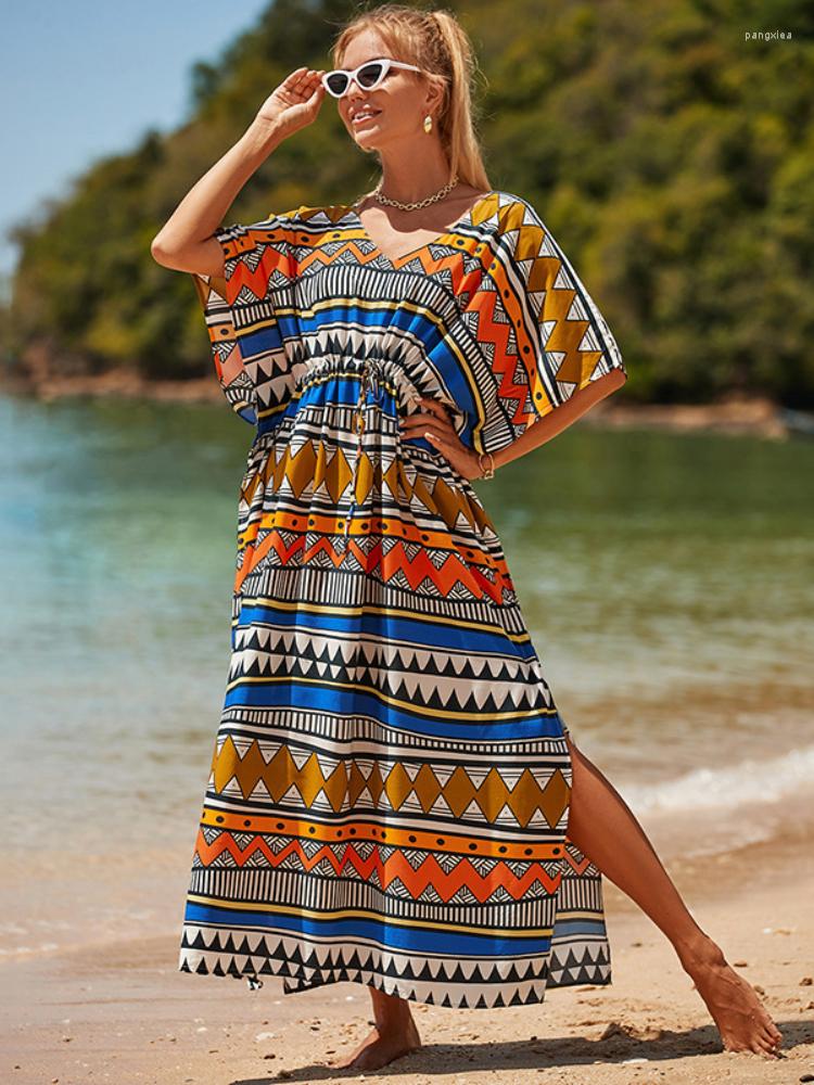 Women's Swimwear Kaftans For Women Maxi Beach Dresses Geometric Printed Swimsuit Cover Up Short Sleeve Tunic Pareo Bathing Suits Drop, Colorful kaftans
Women's Swimwear Kaftans For Women Maxi Beach Dresses Geometric Printed Swimsuit Cover Up Short Sleeve Tunic Pareo Bathing Suits Drop, Colorful kaftans