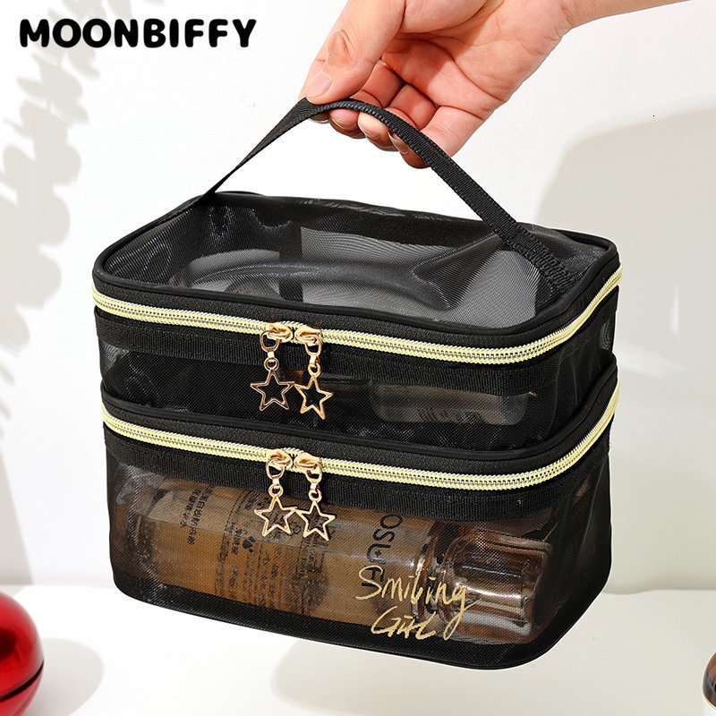Cosmetic Bags Cases 1Pc Mesh Bag Makeup Black Zipper Pouch for Offices Travel Storage Toiletry 230316, Monolayer
Cosmetic Bags Cases 1Pc Mesh Bag Makeup Black Zipper Pouch for Offices Travel Storage Toiletry 230316, Monolayer