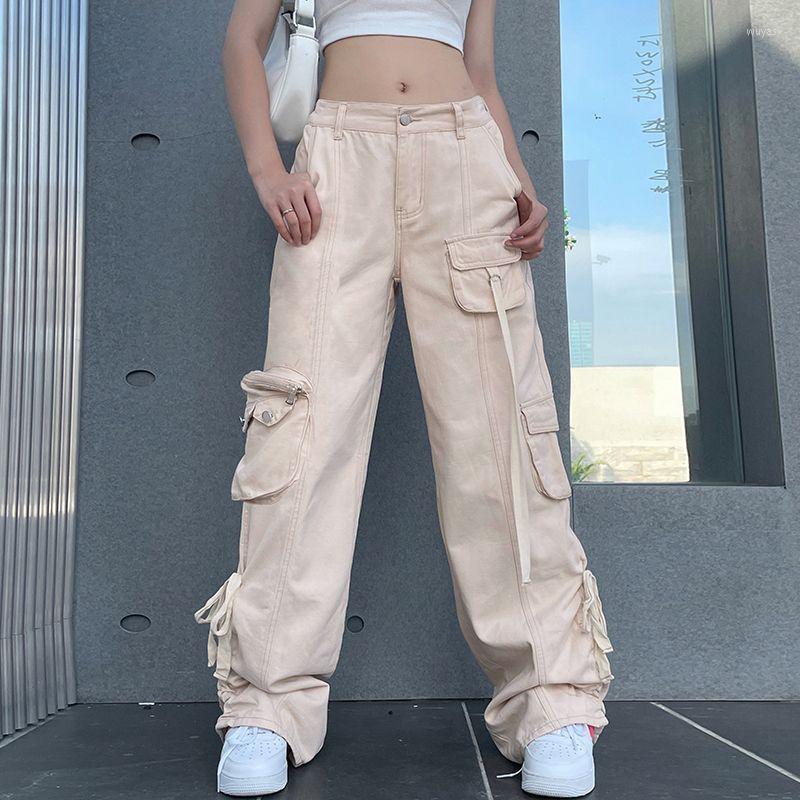 Women' Jeans Street Y2K Retro Tooling Pocket Female European And American Long Drawstring Decoration Girl Dance Straight-leg Pants, Beige
Women' Jeans Street Y2K Retro Tooling Pocket Female European And American Long Drawstring Decoration Girl Dance Straight-leg Pants, Beige
