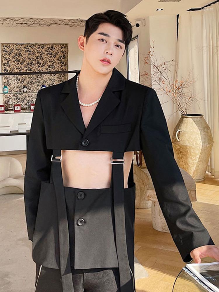 Men's Suits SYUHGFA 2023 Spring Autumn Ins Personalized Cut Hollow Out Strap Multi Wearing Temperament Black Suit Niche Design Blazers
Men's Suits SYUHGFA 2023 Spring Autumn Ins Personalized Cut Hollow Out Strap Multi Wearing Temperament Black Suit Niche Design Blazers