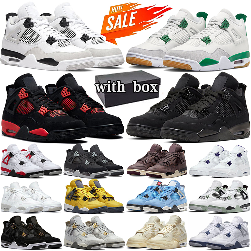 With Box 4 Basketball Shoes Men Women Jumpman 4s SB x Pine Green Seafoam Military Black Cat Midnight Navy Oreo Red Thunder Bred Mens Trainers Outdoor Sneakers, #16
With Box 4 Basketball Shoes Men Women Jumpman 4s SB x Pine Green Seafoam Military Black Cat Midnight Navy Oreo Red Thunder Bred Mens Trainers Outdoor Sneakers, #16