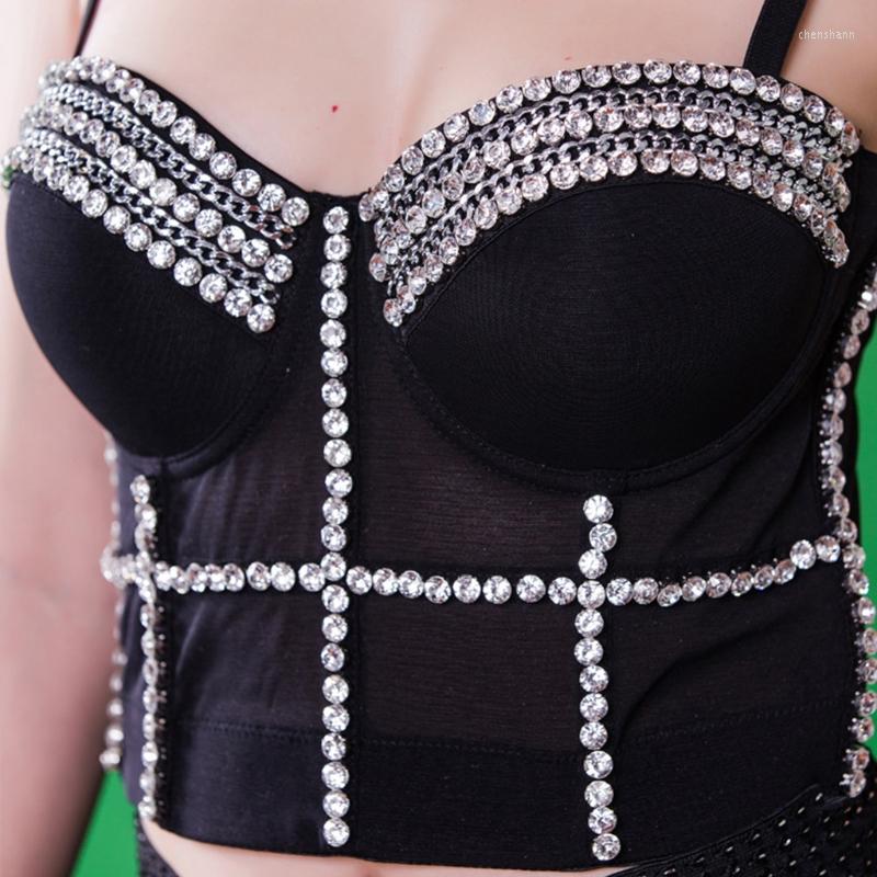 Women's Tanks Women Diamond Chain Mesh Bustier Crop Top Spaghetti Strap Jewelry Push Up Corset Camisole Vest Night Club Party Bralette
Women's Tanks Women Diamond Chain Mesh Bustier Crop Top Spaghetti Strap Jewelry Push Up Corset Camisole Vest Night Club Party Bralette