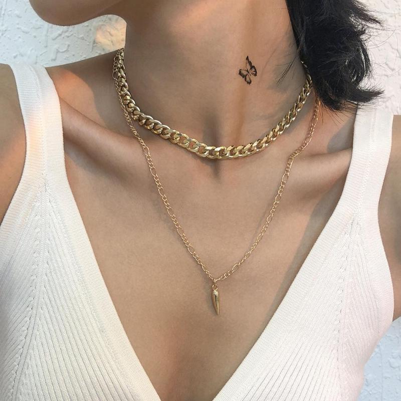 Pendant Necklaces Lalynnly Retro Fashion Water Drop Luxury Double Alloy Necklace For Women Bohemian Gold Color Neck Jewelry N8644
Pendant Necklaces Lalynnly Retro Fashion Water Drop Luxury Double Alloy Necklace For Women Bohemian Gold Color Neck Jewelry N8644