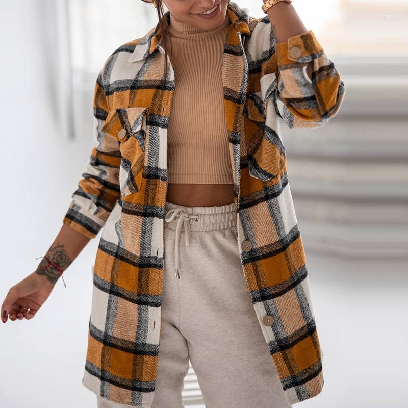 Women' Jackets Autumn Retro Plaid Print Ladies Tops Outerwear Women Casual Turn-down Collar Single Breasted Coats Streetwear Pocket Long, Blue
Women' Jackets Autumn Retro Plaid Print Ladies Tops Outerwear Women Casual Turn-down Collar Single Breasted Coats Streetwear Pocket Long, Blue