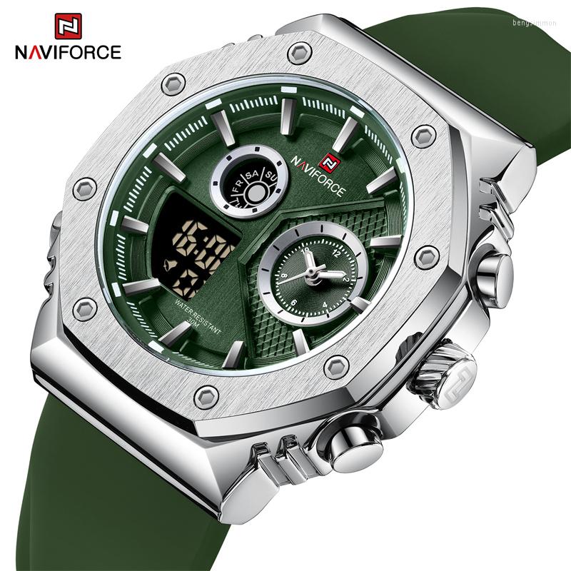 Wristwatches Original NAVIFORCE Simple Trend Men Watches Waterproof Silicone Strap Man WristWatch Luminous Military Quartz Men's Watch, Sbb
Wristwatches Original NAVIFORCE Simple Trend Men Watches Waterproof Silicone Strap Man WristWatch Luminous Military Quartz Men's Watch, Sbb