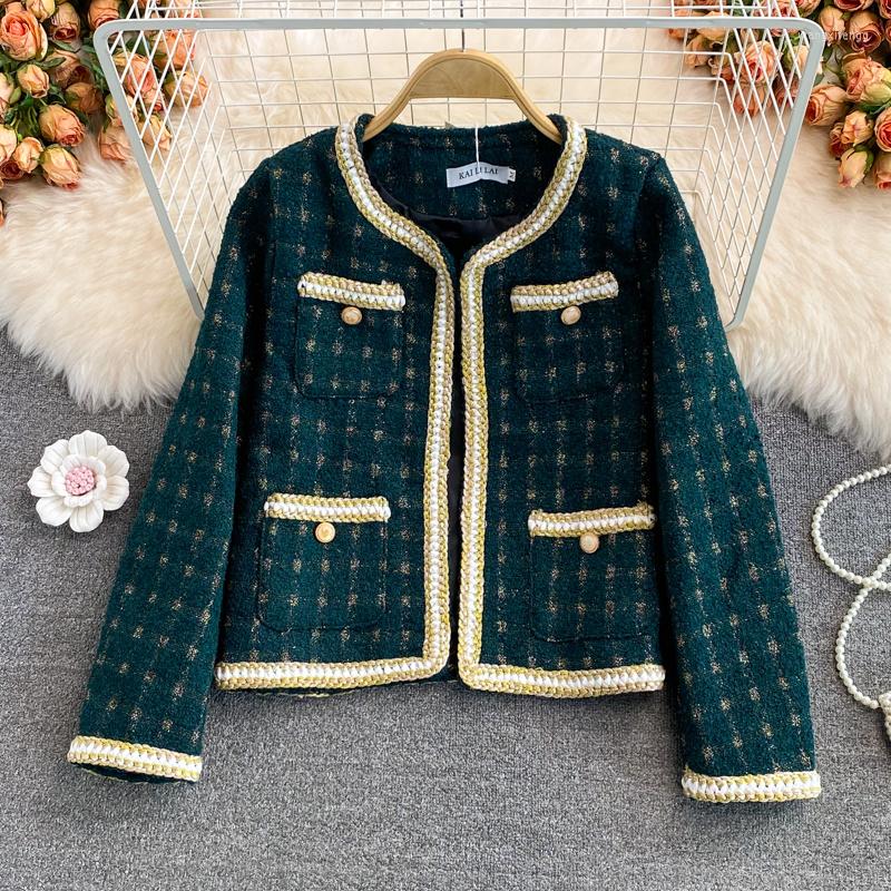 Women's Jackets High Quality 2023 Autumn Winter Fashion Designer Elegant Casual Plaid Tweed Jacket Outerwear Womens Long Sleeve Short Coat, Black
Women's Jackets High Quality 2023 Autumn Winter Fashion Designer Elegant Casual Plaid Tweed Jacket Outerwear Womens Long Sleeve Short Coat, Black