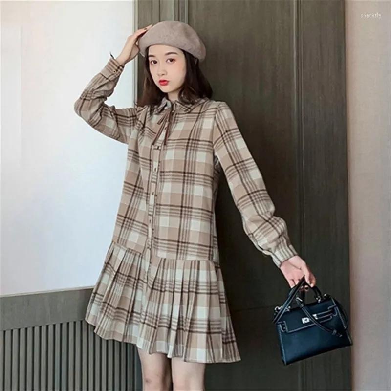 Casual Dresses Plaid Dress Spring Autumn Female Retro Hong Kong Flavor Medium Length Woolen Pleated Shirt Skirt 2023 Korean Version Slimming, Khaki
Casual Dresses Plaid Dress Spring Autumn Female Retro Hong Kong Flavor Medium Length Woolen Pleated Shirt Skirt 2023 Korean Version Slimming, Khaki
