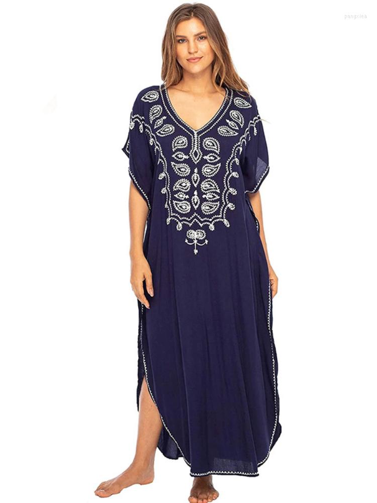 Women's Swimwear Beach Dresses Navy Blue Flower Embroideried Maxi Robe Swimsuit Cover Up Summer Holiday Bathing Suits Beachwear Factory, Navy kaftans
Women's Swimwear Beach Dresses Navy Blue Flower Embroideried Maxi Robe Swimsuit Cover Up Summer Holiday Bathing Suits Beachwear Factory, Navy kaftans