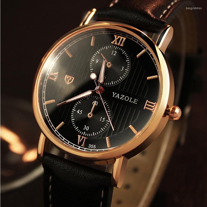 Wristwatches Top Brand YAZOLE Luxury Gold Business Watch Waterproof Leather Quartz Men Fashion Luminous Hour Relojes Hombre, Black 1
Wristwatches Top Brand YAZOLE Luxury Gold Business Watch Waterproof Leather Quartz Men Fashion Luminous Hour Relojes Hombre, Black 1