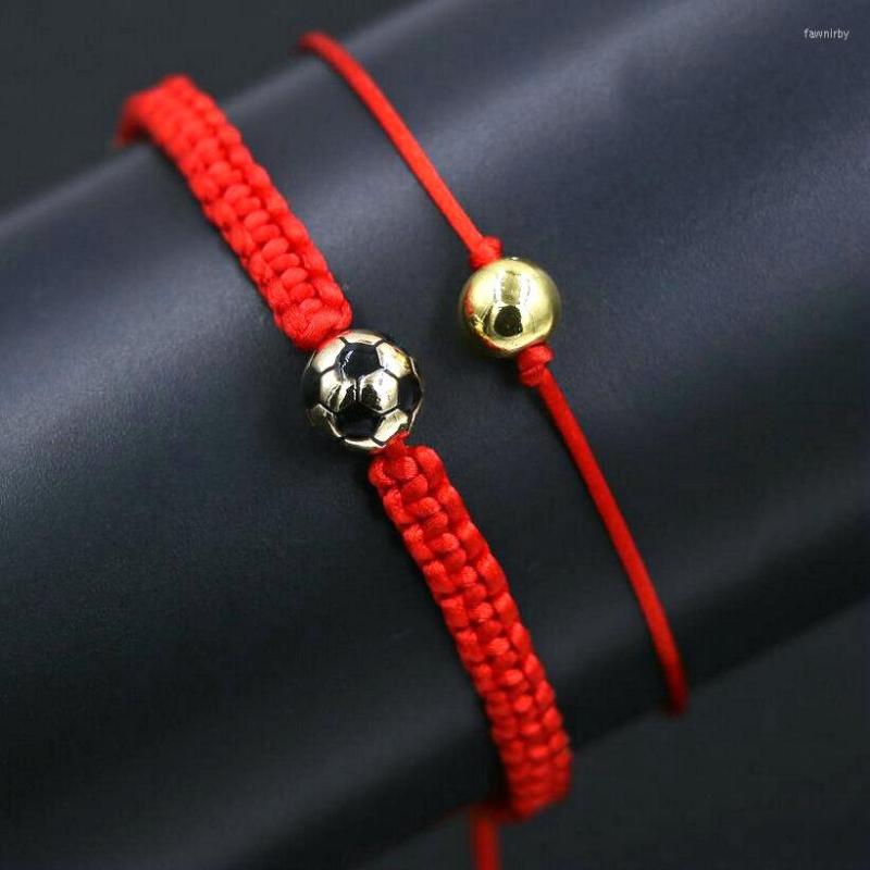 Charm Bracelets Sport Style 2pcs/set Copper 8MM Football Bracelet Boys And Girls Women Red Rope Thread Balls For Lovers' Lucky Gift
Charm Bracelets Sport Style 2pcs/set Copper 8MM Football Bracelet Boys And Girls Women Red Rope Thread Balls For Lovers' Lucky Gift